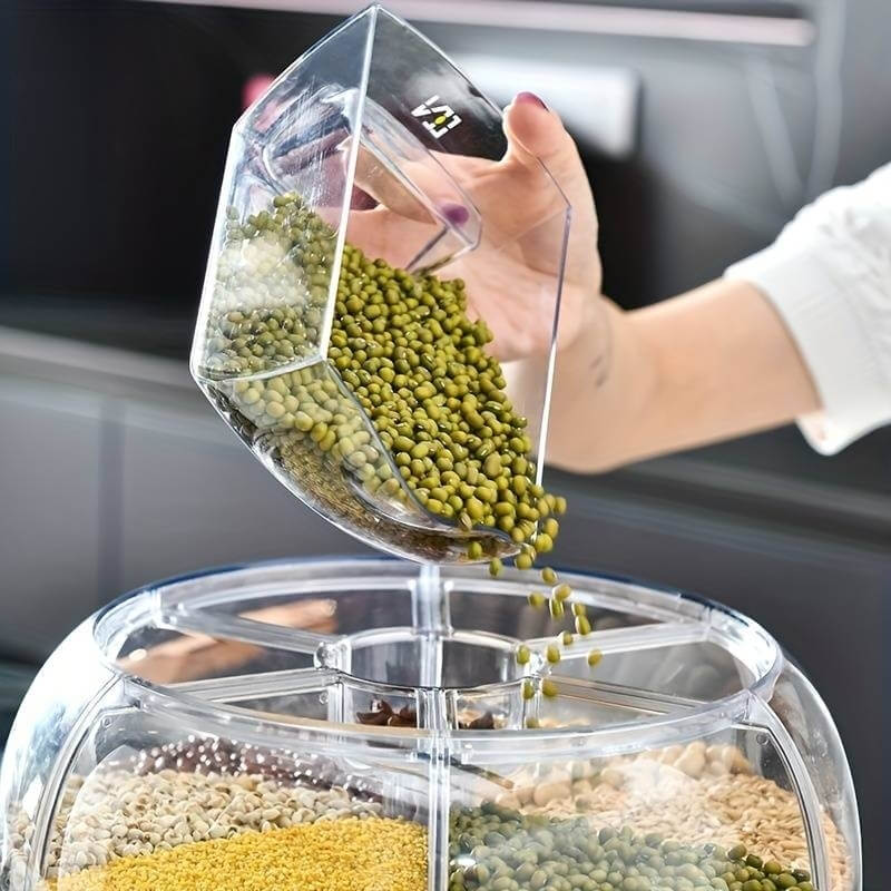 Dispenser De Alimentos Giratório 360 Graus Com 6 Divisões